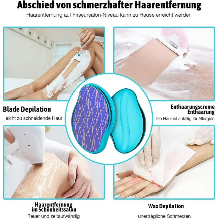 COOL-i ® Epilierer Kristall Haarentferner, wiederverwendbar, sanfte Haarentfernung ohne Klinge, Chemie & Plastik