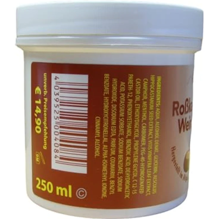 Pullach Hof 3 Dosen Tiegel Rosskastanien und Weinlaub Gel, pflegendes regenerierendes Gel, 250ml - Bodylotions – Bild 3