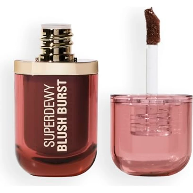 Revolution Superdewy Liquid Blush Burst, Aufbaubarer Flüssig-Blush mit Peptiden & Hyaluronsäure, vegan & tierversuchsfrei, Caramel Cooler Bronze, 4,2 ml – Bild 1