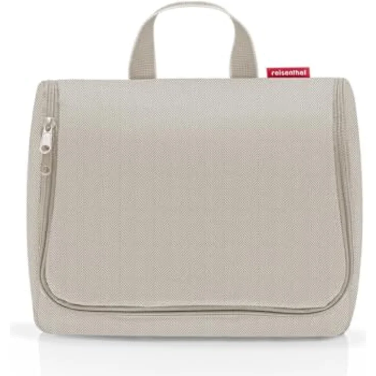 reisenthel toiletbag XL Herringbone Sand - praktischer Kulturbeutel mit Haken, wasserabweisendes Material – Bild 1