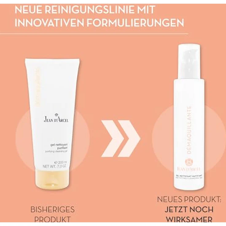 JEAN D'ARCEL DÉMAQUILLANTE gel nettoyant matifiant – Anti-Pickel Waschgel gegen große Poren & fettige Haut – Mit Niacinamid – Mattifying Cleansing Gel – 200 ml – Bild 2