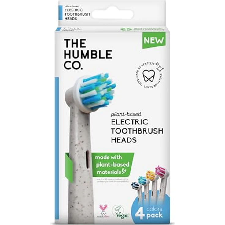 The Humble Co. Aufsteckbürste für Oral B, pflanzenbasierte Materialien, weich, 4er Pack - vegan & tierversuchsfrei – Bild 1
