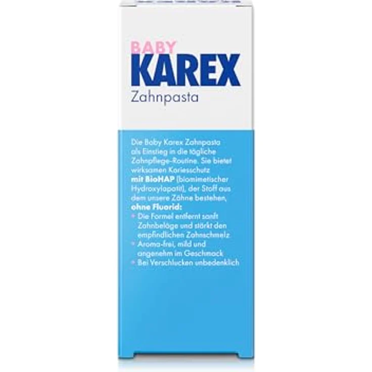 BABY KAREX Zahnpasta 50 ml 0–2 Jahre, ohne Fluorid, mit BioHAP – sanfter Kariesschutz ab dem ersten Zahn – Bild 3