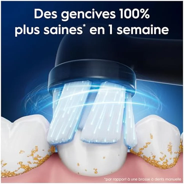 Oral-B Gentle Care Ersatzbürsten, Schwarz, weich, für empfindliches Zahnfleisch, rund, passend für elektrische Zahnbürsten Oral-B iO, 4 Stück – Bild 3