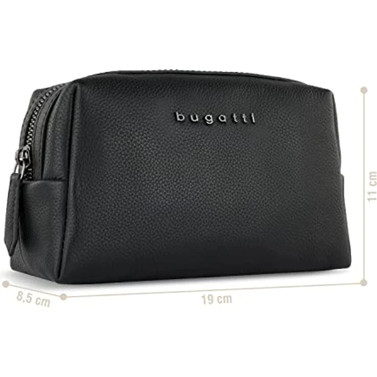 bugatti Bella Kosmetiktasche aus echtem Leder, Cosmetic-Case, Schminktasche in schwarz – Bild 2