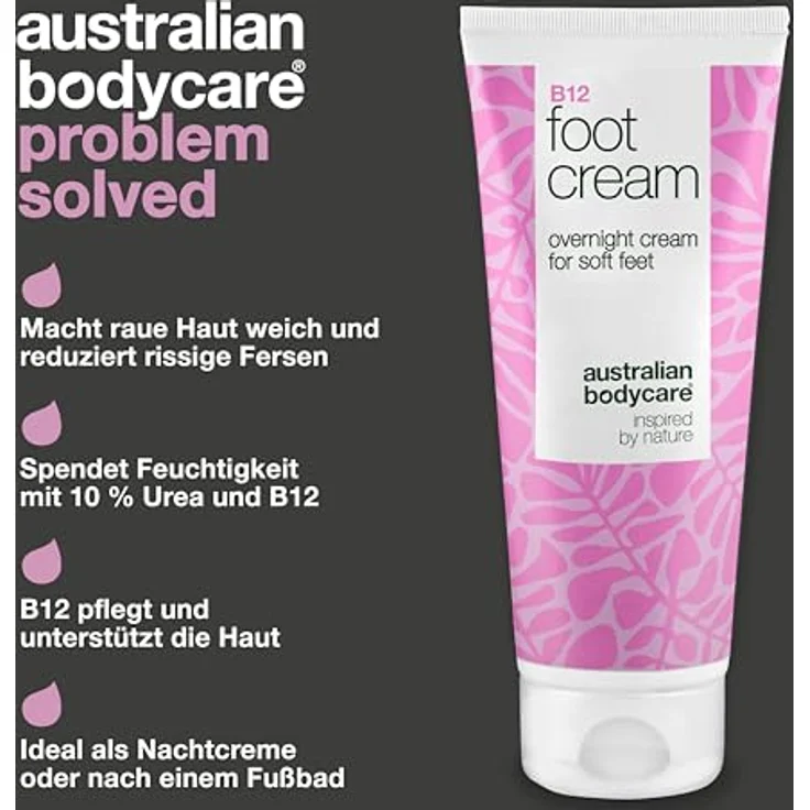 Australian Bodycare B12 Fußcreme, mit 10% Urea und Sheabutter, intensive Pflege für rissige Fersen und trockene Haut – Bild 3
