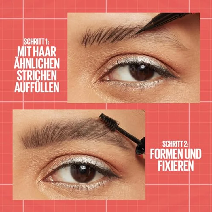 Maybelline Build-A-Brow 2-in-1 Augenbrauenstift und Fixiergel, 1,65 g - ASH BROWN mit 24 Stunden Halt – Bild 4