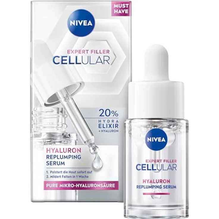 Nivea CELLULAR Expert Filler, Hyaluron Anti-Falten-Serum 15 ml mit feuchtigkeitsspendendem Effekt – Bild 1