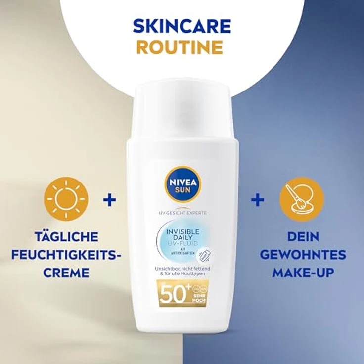 Nivea Sun UV Gesicht Experte Invisible Daily UV-Fluid LSF 50+ (40ml), nicht fettende Sonnencreme mit Antioxidantien, ultraleichtes Fluid mit unsichtbarem Finish – Bild 5