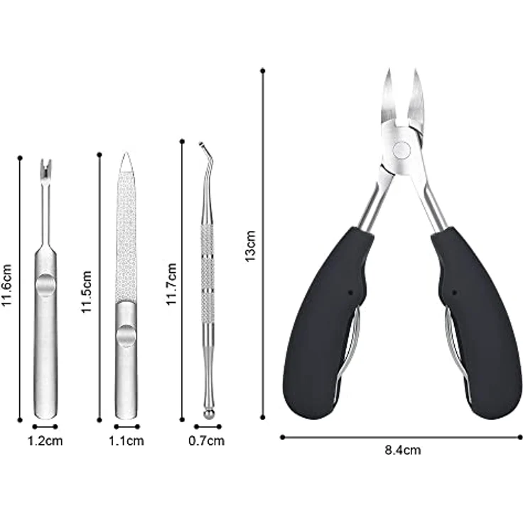 URAQT Fußnagel Nagelzange, Edelstahl Knipser für starke Fußnägel und Fingernägel, ergonomisches Design mit weichem Griff – Bild 3