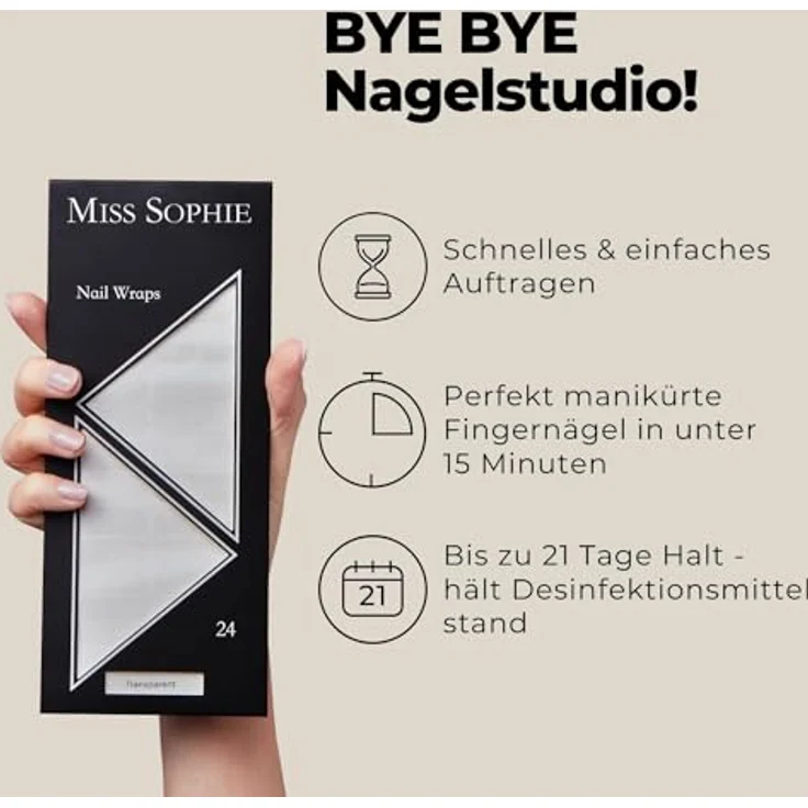 Miss Sophie Nagelfolie Transparent Nageldesign – Bild 2