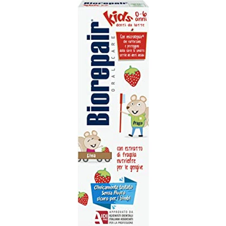 Biorepair Zahncreme Dentifricio Junior Per Bambini Senza Fluoro 0-13 Anni Topo Gigio 50 Ml , (1Er Pack) – Bild 5