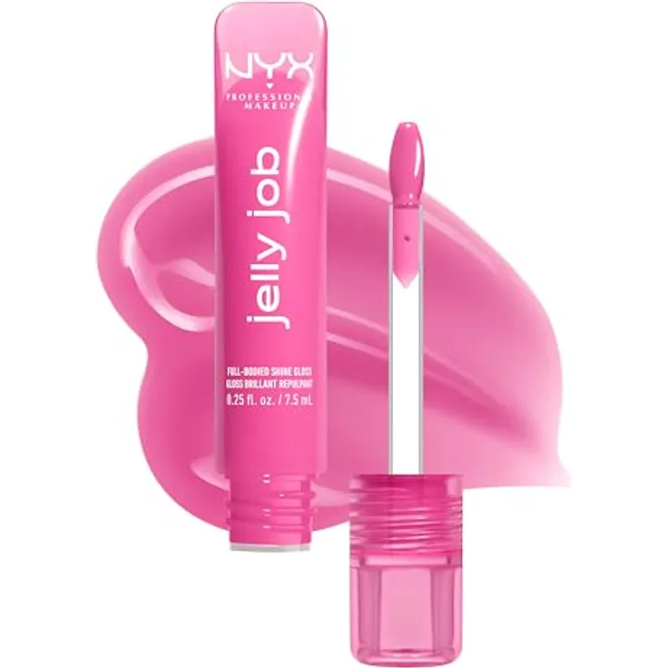 NYX PROFESSIONAL MAKEUP Jelly Job Peptide Infused Jelly Gloss, voluminöser Glanz für optisch vollere Lippen, Jelly Icing