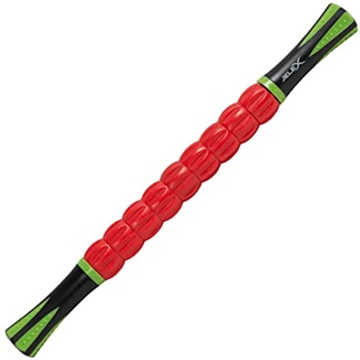 JELEX Massageroller Easy Up, Massagerolle mit 9 rotierenden Massagebällen und geriffeltem Griff, geeignet für den ganzen Körper, ca. 45 cm lang – Bild 1