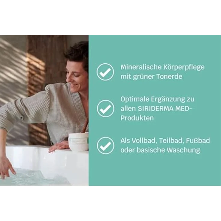 SIRIDERMA Siriderma Basisch BD Konz 500 g Badezusatz mit grüner Tonerde, mineralische Körperpflege – Bild 7