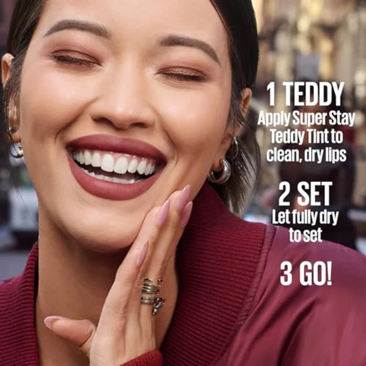Maybelline Superstay Teddy Tint Lippenstift, 5 ml, matte Textur in der Farbe FAUX FRECKLE – Bild 7