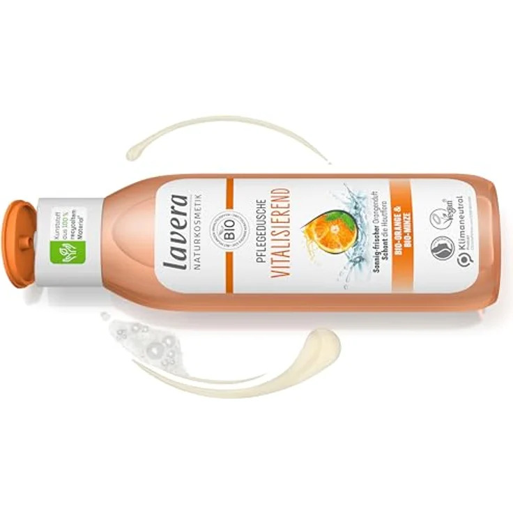 lavera Pflegedusche Vitalisierend - Bio-Orange & Bio-Minze - Naturkosmetik - vegan - Duschgel - pH-hautneutral - reinigt besonders sanft - 1 x 250 ml – Bild 2