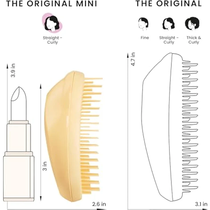 Tangle Teezer The Original Mini Bürste für glattes und lockiges Haar Buttercup Yellow 1 St. – Bild 7