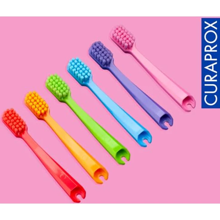 Curaprox Kids Travel Refill, Ersatzköpfe für Kinderzahnbürsten, pink, 2er Pack mit feinen Borsten und lustigem Design – Bild 9
