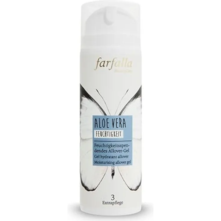 farfalla Aloe Vera Allover-Gel - 150ml - Intensive Feuchtigkeitspflege - Naturkosmetik Duschgel - 100% zertifizierte Naturkosmetik NaTrue - Vegan & Dermatologisch Getestet