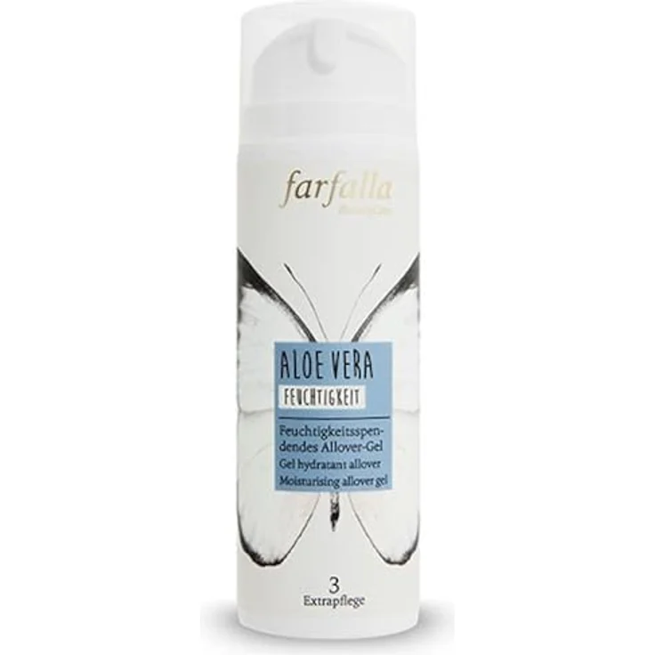 farfalla Aloe Vera Allover-Gel - 150ml - Intensive Feuchtigkeitspflege - Naturkosmetik Duschgel - 100% zertifizierte Naturkosmetik NaTrue - Vegan & Dermatologisch Getestet
