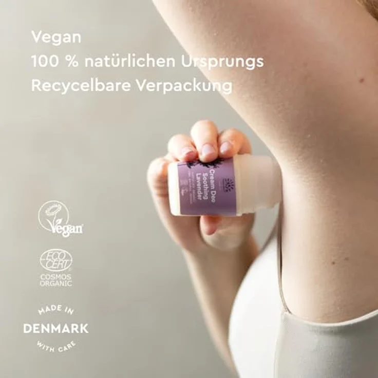 Urtekram Purple Lavender Creme Deo Roll-On Bio, 0% Aluminium, mit Lactobacillusferment und Hyaluronsäure, 50 ml – Bild 4