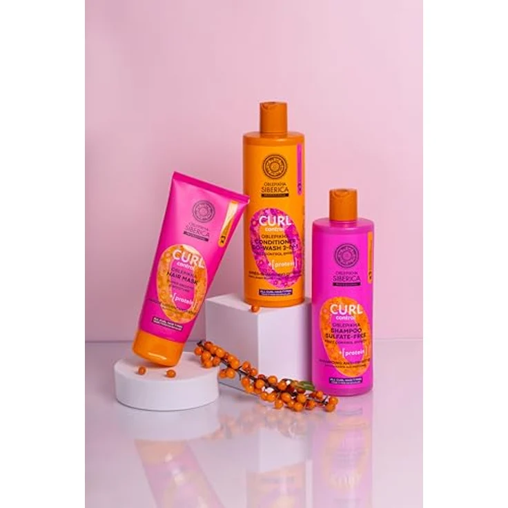Natura Siberica OBLEPIKHA O. Curl Control Hair Mask, 200 ml, Haarmaske für elastische Locken, vegan, Sanddornöl – Bild 4