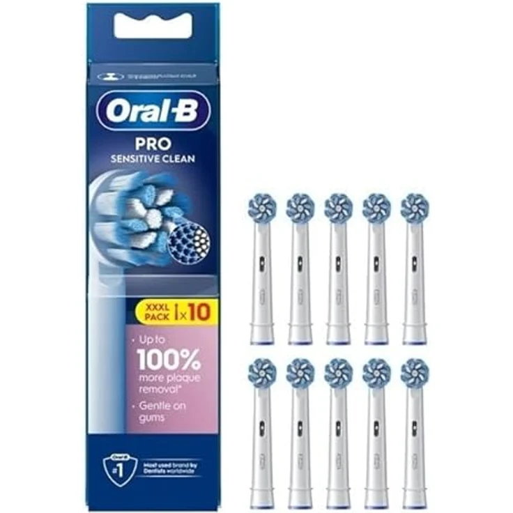 Oral-B Zahnbürstenkopf Sensitive Clean, 10er Pack in Weiß – Bild 3