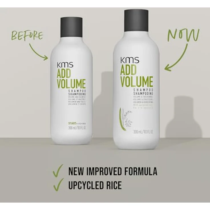 KMS ADDVOLUME Shampoo, für feines bis mittelstarkes Haar, vegane Formulierung mit upgecyceltem Reis, ohne Silikone, 300ml – Bild 4