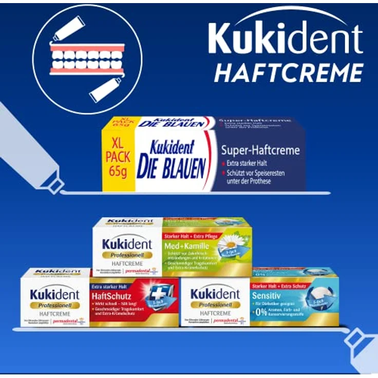 Haftcreme Haftschutz für die Dritten Zahnersatz Gebiss 6 x 40 g - Kukident – Bild 8