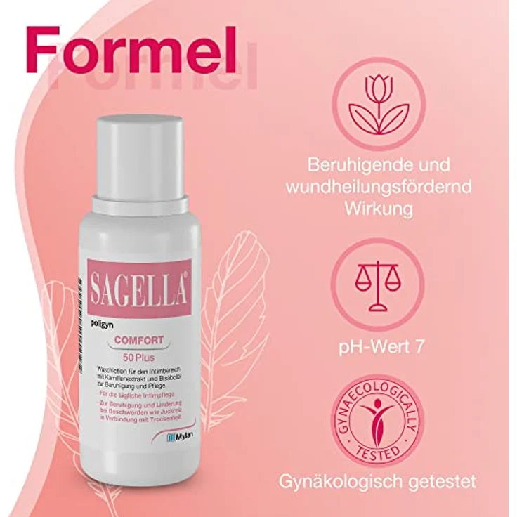 SAGELLA Sagella poligyn Intimwaschlotion für Frauen 50+, 100 ml, angepasste Pflege für den Intimbereich in den Wechseljahren – Bild 4
