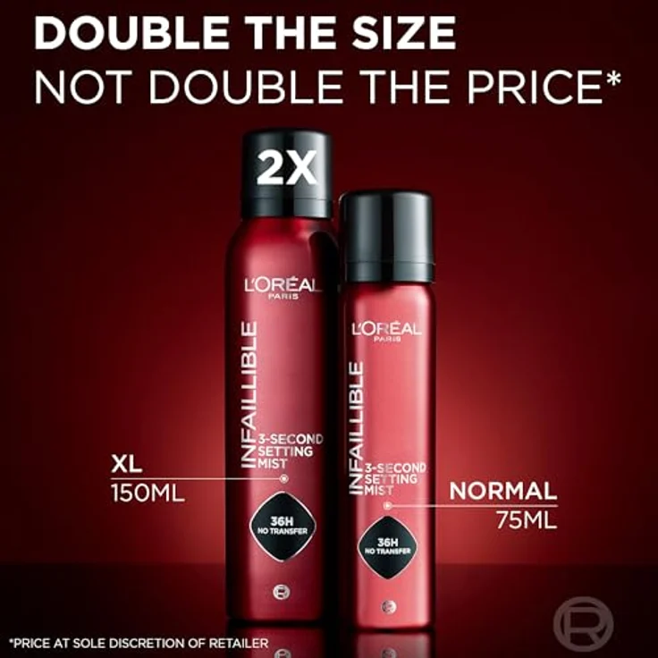 L'Oréal Paris Infaillible 3-Second Setting Mist, 150 ml, schnelltrocknendes Fixierspray mit 36 Stunden Haltbarkeit, wasserfest und hitzeresistent – Bild 2