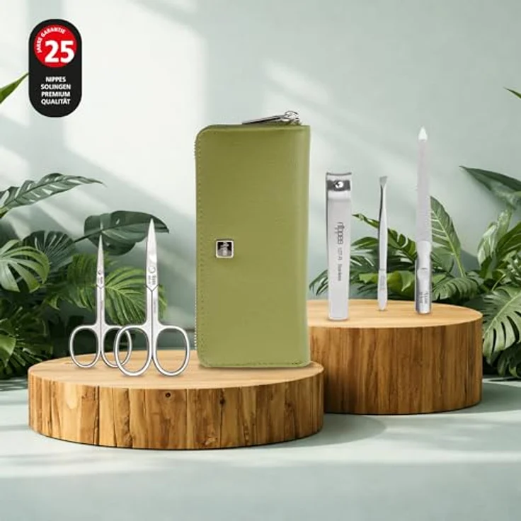 nippes Solingen Maniküre Set Verde, 5-teilig, veganes Eukalyptus-Lederetui, rostfreies Edelstahl-Nagelpflege-Set, Made in Solingen/Germany – Bild 5