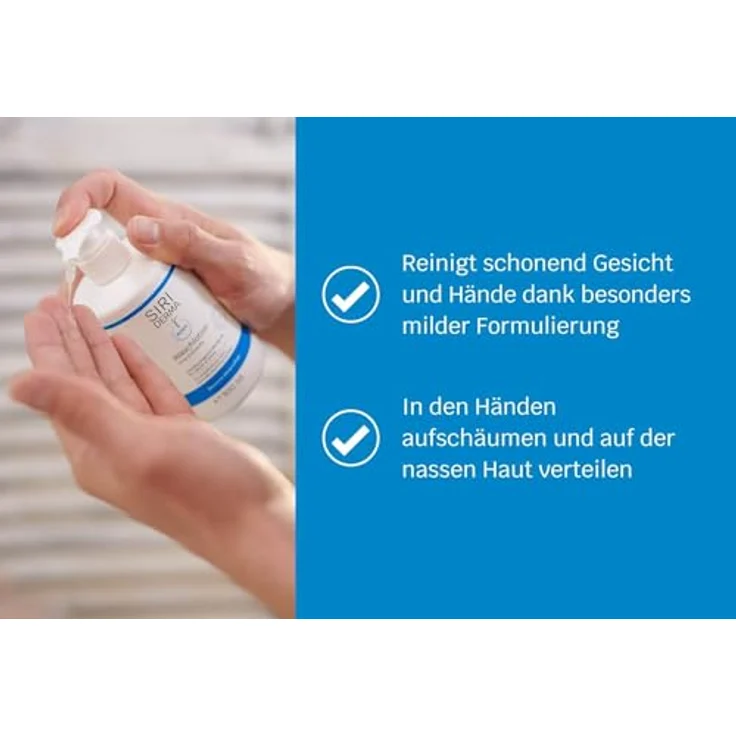 SIRIDERMA Waschlotion | Basisches Waschgel für Gesicht, Hände und Körper | Auch bei trockener Haut und Neurodermitis (ohne Parfum, 300 ml) – Bild 2