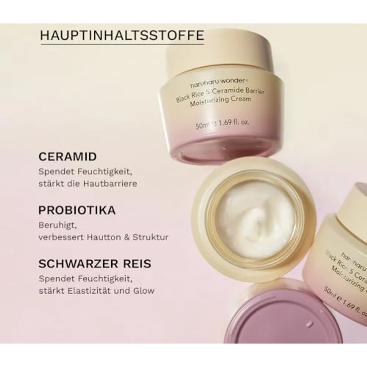 Haruharu Wonder Black Rice 5 Ceramide Barrier Moisturizing Cream, intensiv nährende Gesichtscreme zur Regeneration der Hautbarriere, 50 ml – Bild 4