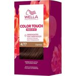 Wella Professionals Color Touch demi-permanente Haarfarbe ohne Ammoniak – Haarfärbemittel zur Farbauffrischung und Grauhaar-Abdeckung – Ansatz-Kit inkl. Haarmaske – 4/77 Espresso (130 ml)