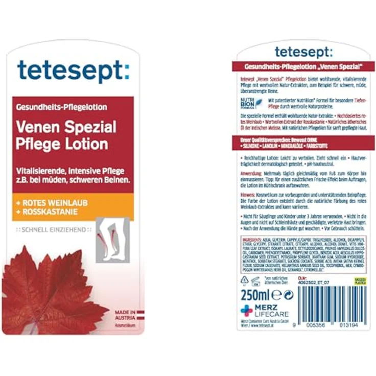 tetesept Venen Spezial Pflege Lotion, 1er Pack (1 x 250 ml) – Bild 4