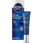 NIVEA MEN Anti-Age Hyaluron Augenpflege, straffende Augencreme gegen Falten und Augenringe, feuchtigkeitsspendende Augenpflege mit Hyaluron (15 ml)