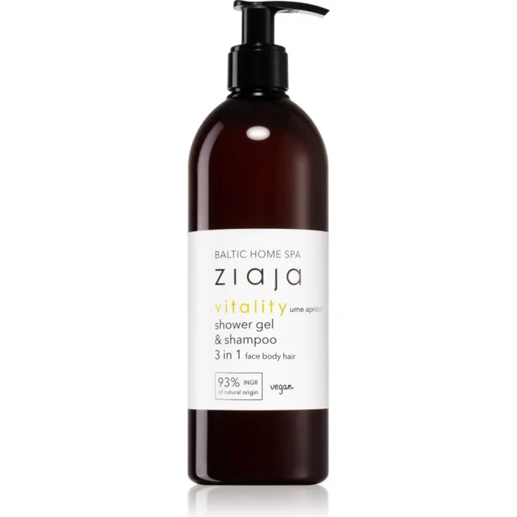 Ziaja Baltic Home Spa Vitality Duschgel, 500 ml, für Gesicht, Körper und Haare, vegan, 93% natürliche Inhaltsstoffe