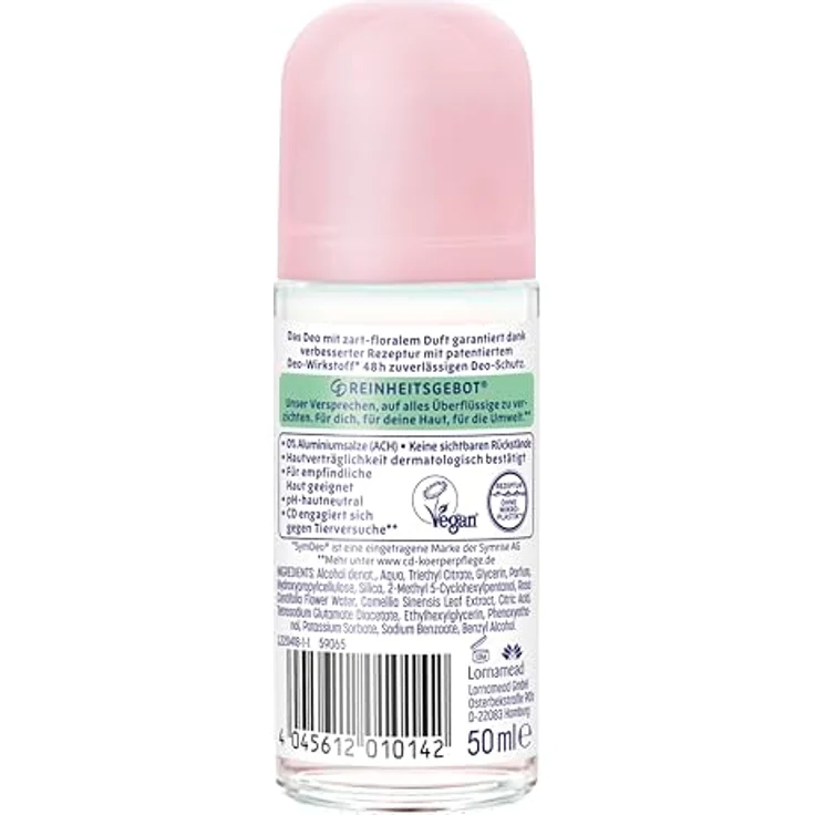 CD Deo Roll-On 'Seidenblüte' 1 x 50 ml, Deodorant ohne Aluminiumsalze, langanhaltender Schutz für 48 h, veganes Hautpflegeprodukt, für empfindliche Haut geeignet – Bild 2