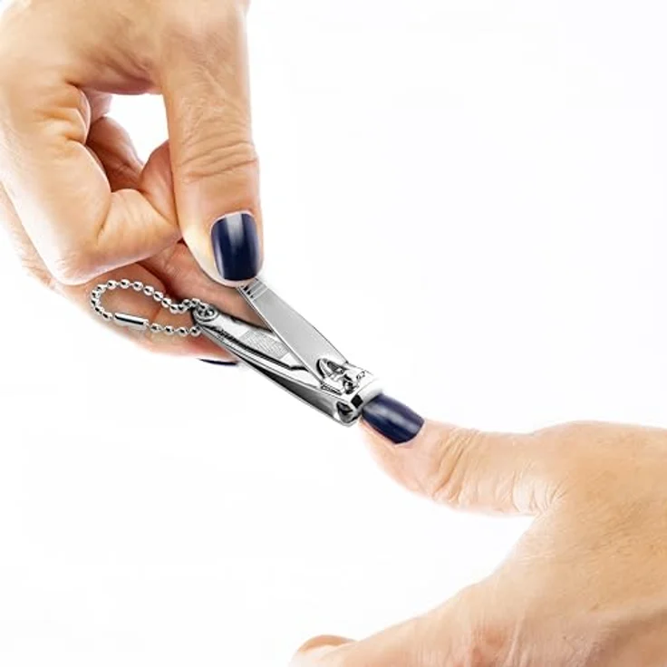 remos professional body care REMOS Nagelknipser mit Kette und integrierter Feile, gehärteter Stahl, 5,5 cm, ideal für unterwegs – Bild 4