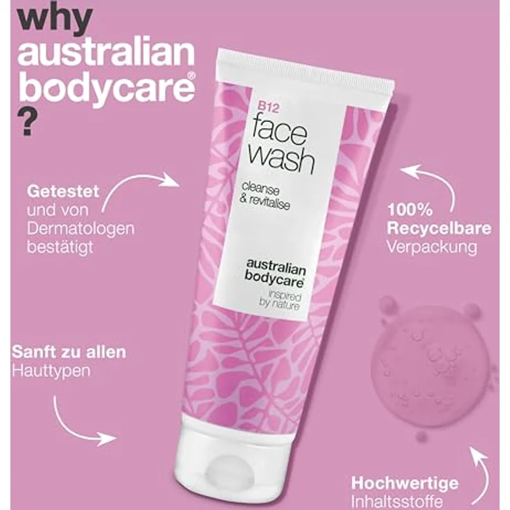 Australian Bodycare B12 revitalisierendes Reinigungsgel, Gesichtsreinigung mit sanfter Peelingwirkung, 100 ml – Bild 3