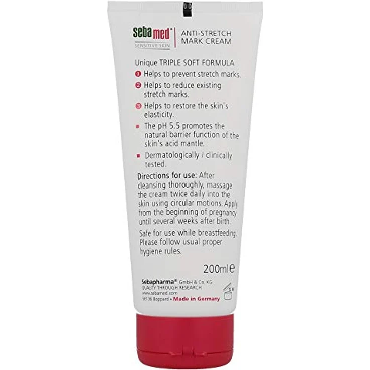 Sebamed Sensitive Skin Antistretch Mark Cream Creme Gegen Dehnungsstreifen 200 ml – Bild 3