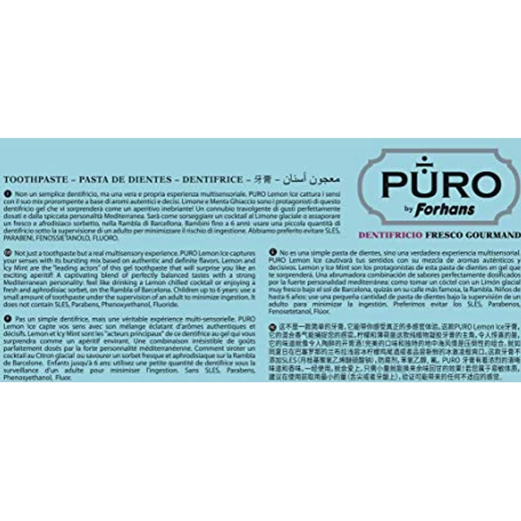 PURO Lemon Ice, Gel-Zahnpasta mit Zitronen- und Minzgeschmack, schützend, beruhigend und antibakteriell, 117 ml – Bild 4