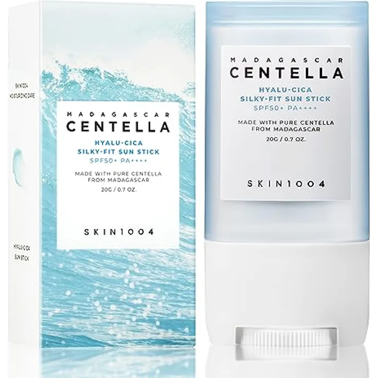 SKIN1004 Madagascar Centella Hyalu-Cica Silky-Fit Sun Stick 20gF, Reef Safe Sonnenschutzstick, schweißfest, 20g