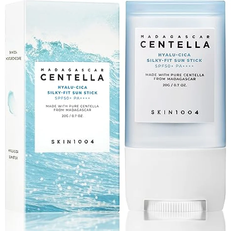SKIN1004 Madagascar Centella Hyalu-Cica Silky-Fit Sun Stick 20gF, Reef Safe Sonnenschutzstick, schweißfest, 20g – Bild 1