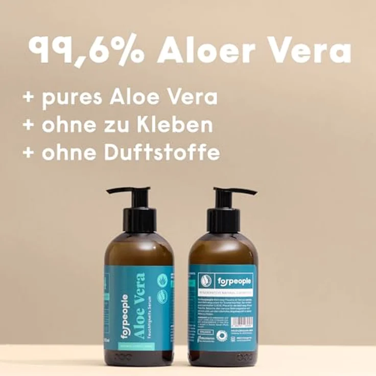4people who care BIO Aloe Vera Gel 99,6% - 100% Natürlich, Vegan, Beruhigendes After Sun & Gesichtswasser, 300 ml (1er Pack) – Bild 3