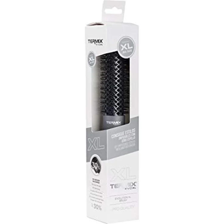 Termix Evolution XL. Thermische Rundhaarbürste mit 3 cm längerem Keramikrohr für langes Haar. Reduziert dank seiner ionisierten Fasern und des Anti-Haft-Rohrs die Trocknungszeit. Durchmesser: 28 cm. – Bild 5