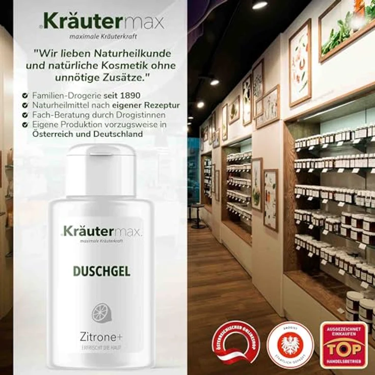 Kräutermax Zitrone Duschgel 1 x 250 ml - Erfrischende Pflege mit natürlichen Inhaltsstoffen – Bild 5