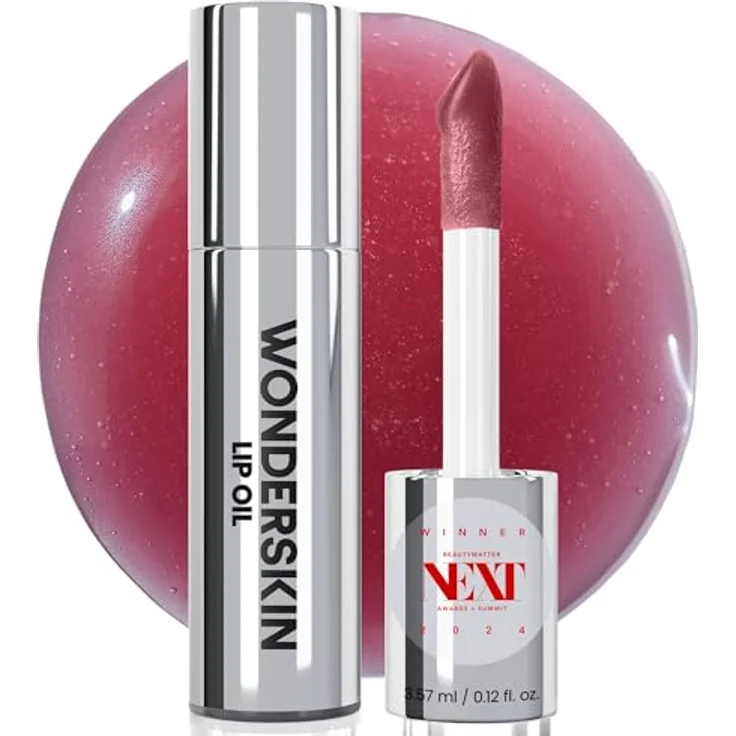 Wonderskin Lip Rehab Serum Oil, feuchtigkeitsspendendes, pflegendes, nicht klebriges Lippenöl mit tiefroter Tönung für trockene Lippen (Honey) – Bild 1